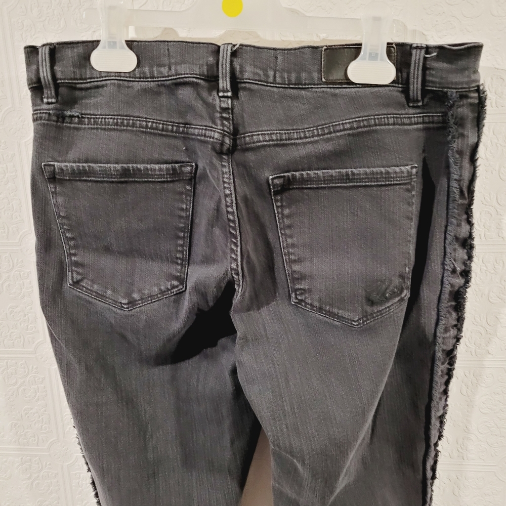 Karl Lagerfeld Fray Side Raw Hem High Rise Jeans - Picture 8 of 8